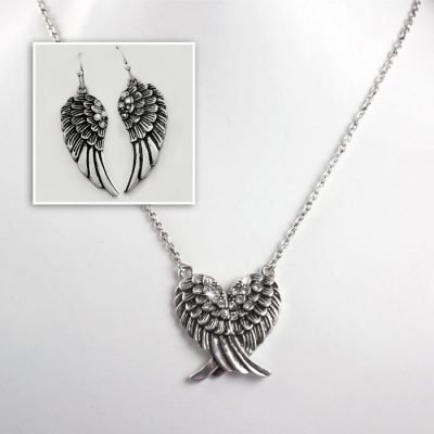 Winged Blessings Necklace & Earrings Set